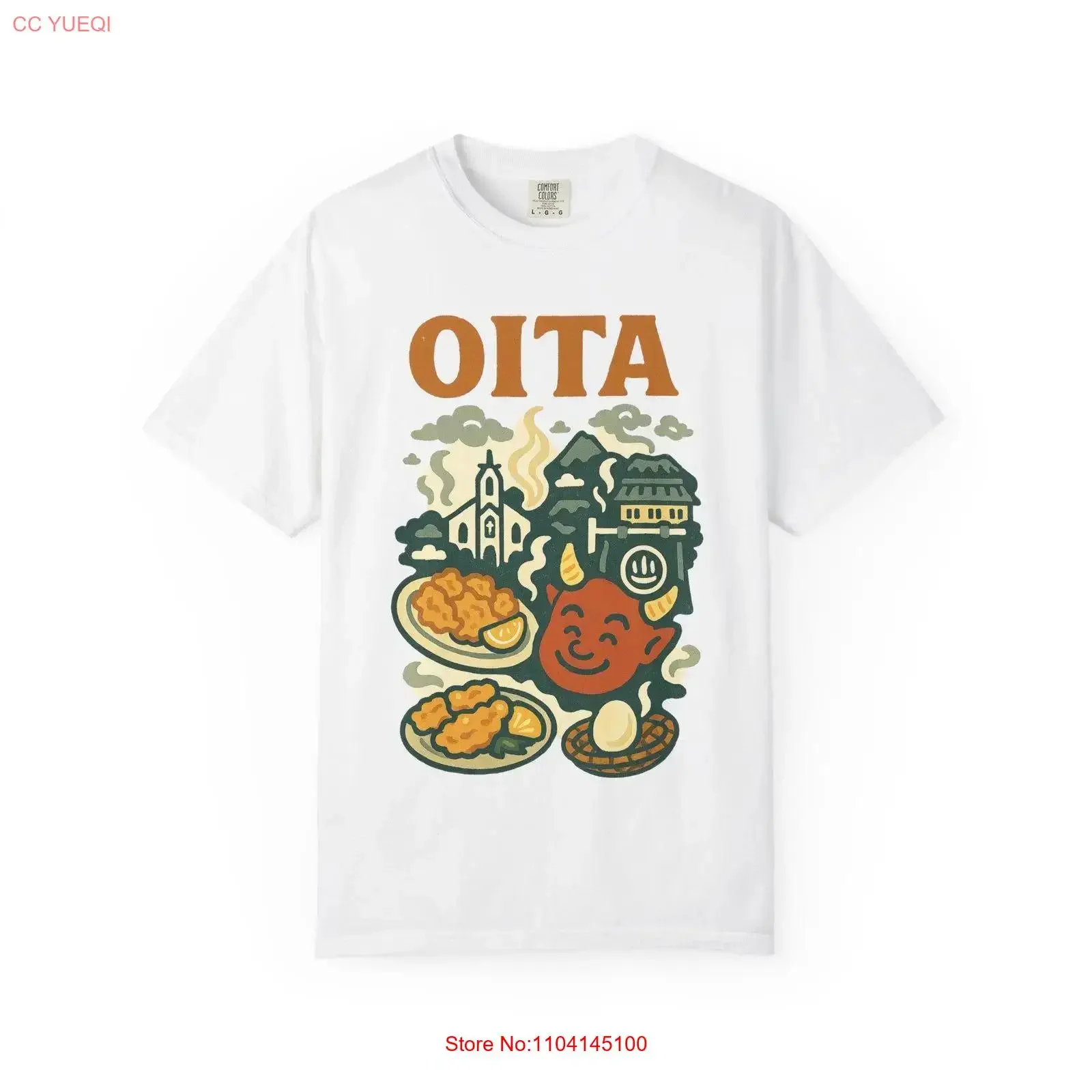 Oita Hot Springs camiseta Vintage Beppu Demon diseño Japón viaje baño japonés amante de la primavera vintage lavado estirado