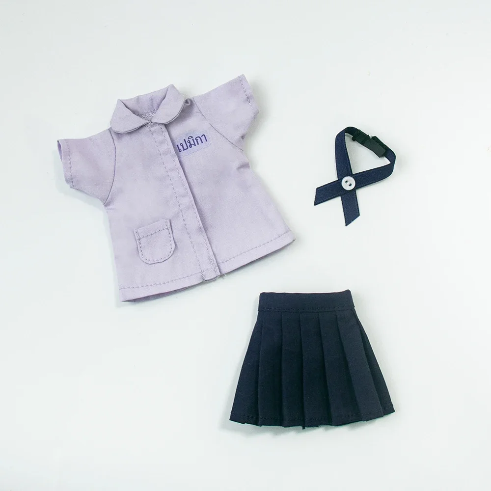 Blyth Kleding Kant Vintage Jurk Shirt Plooirok Uniform Set Meid Rok Pak Ymy Licca Azones Ob22 24 27 Pop Accessoires