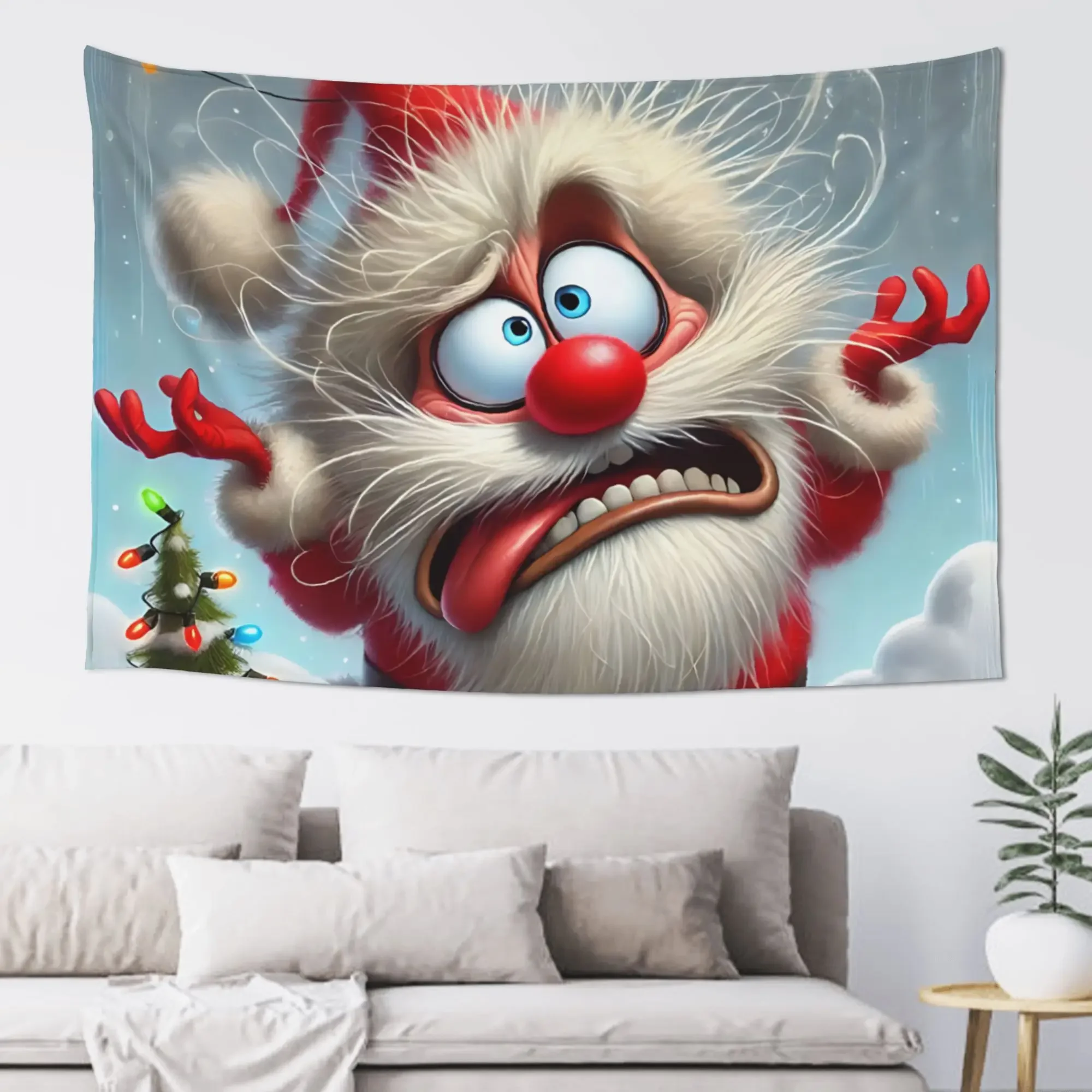 Angry Santa Claus Print Tapestry Room decoration  Home Decoration Tapestry Decor Accessories Cute Room Decor
