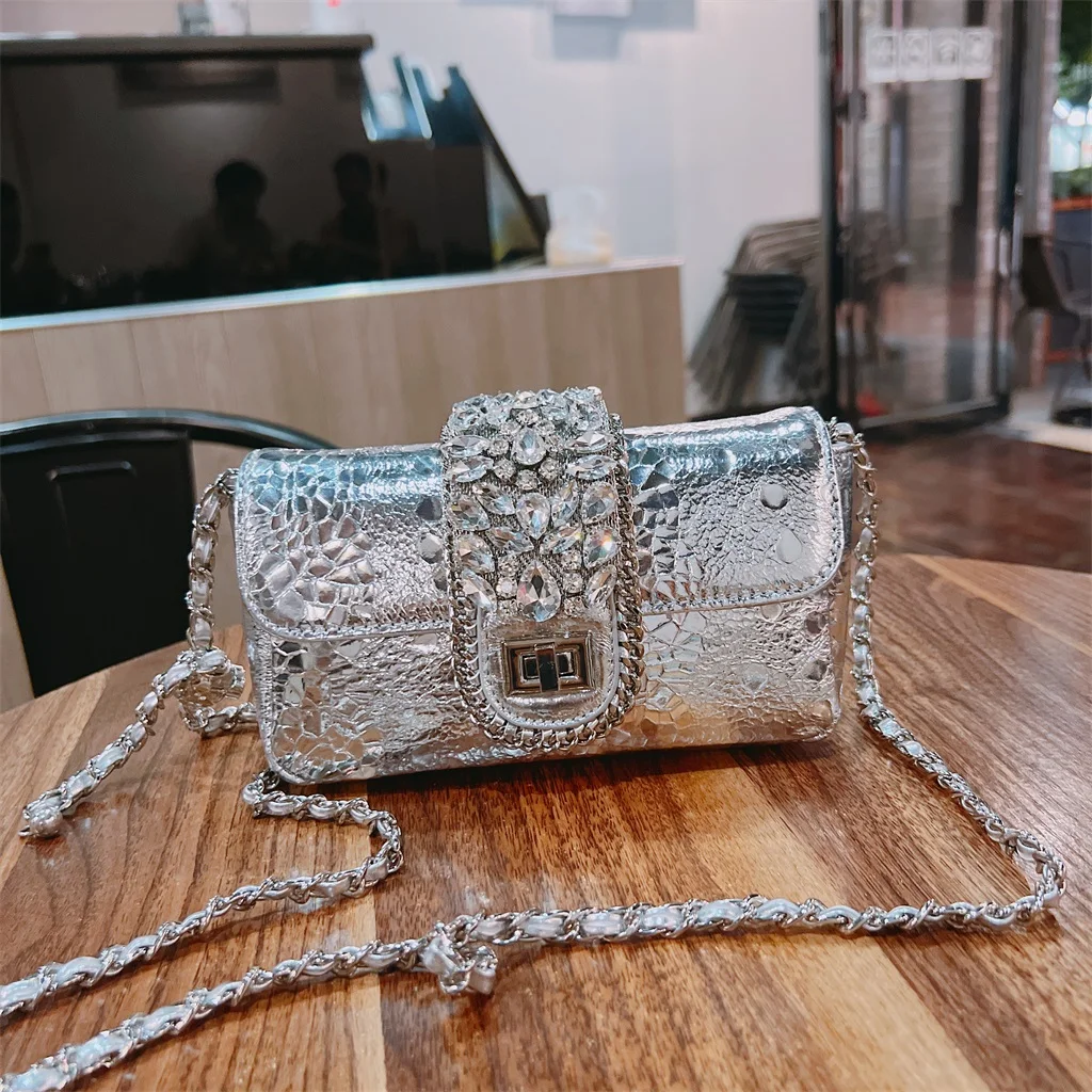 

Designer Brand Leather Bag New Chain Shoulder Rhinestone Female Bags for Women Сумка Женская Hot Selling