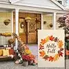 Hello Fall Garden Flag 12x18 Inch Autumn Maple Leaf Pine Cone Flag 3Ply Thanksgiving Sign for Outside Indoor Yard Lawn Outdo llz