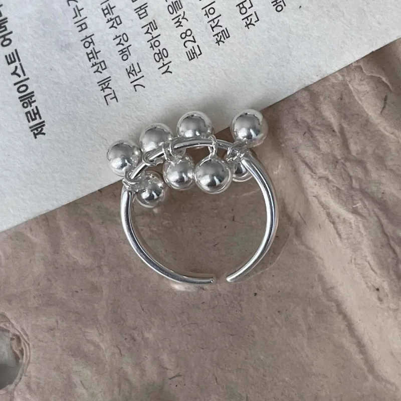 VENTFILLE 925 Sterling Silver Metal Flower Shell Geometric Rings For Women French Retro Romantic Open Thai Silver Rings