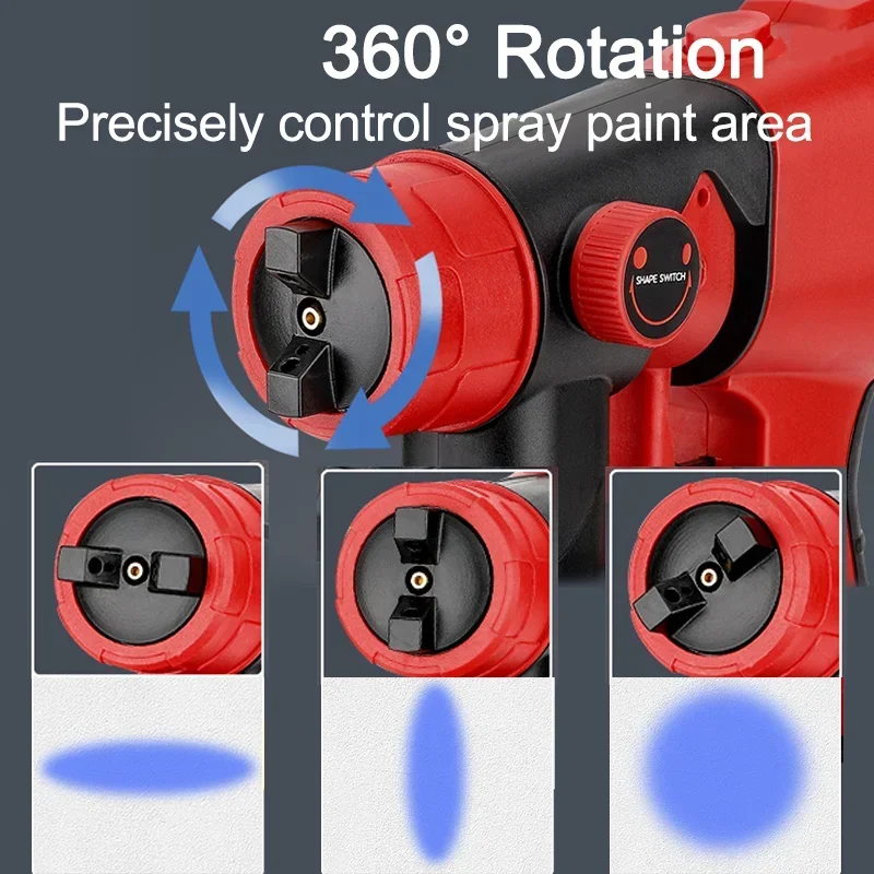 800MLElectric Spray Gun For Makita/Bosch/Dewalt/Milwaukee/Ryobi 18V Cordless Paint Sprayer Auto Furniture Steel Coating Airbrush