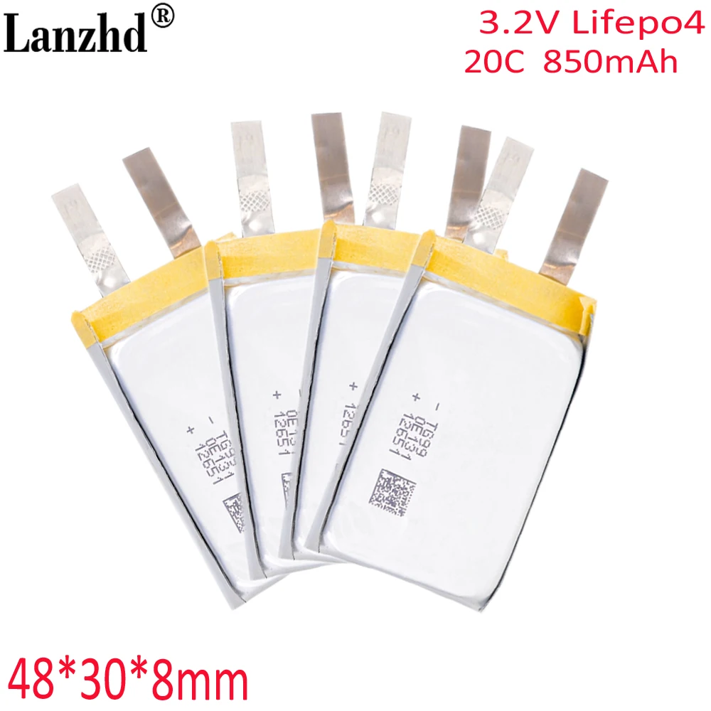 Lifepo4 Lithium iron phosphate battery 3.2V 850mAh 20C turbojet cell high power 803048