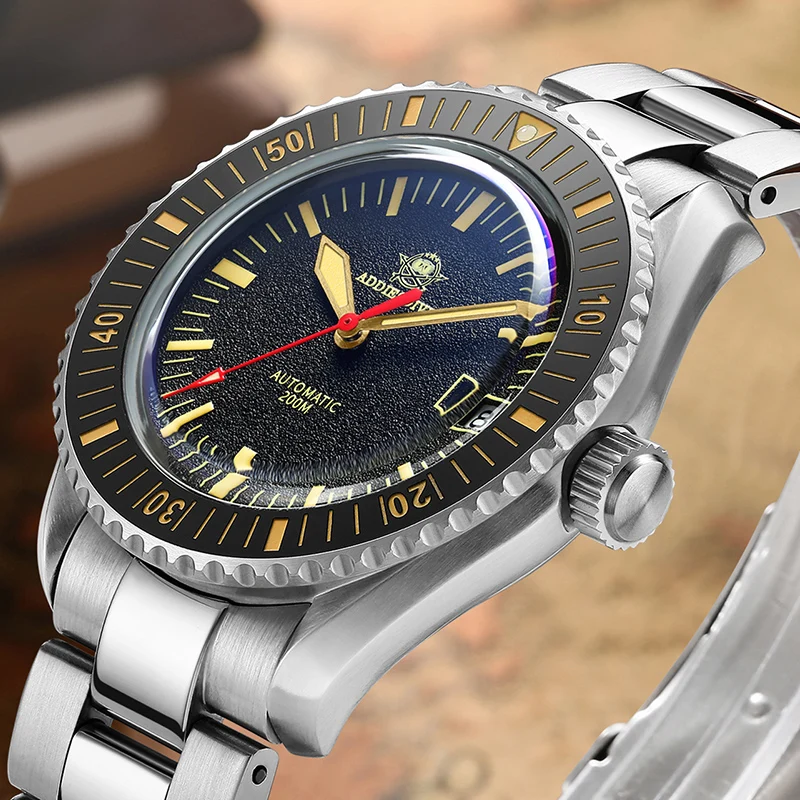 

ADDIESDIVE Luxury Men's Automatic Watch Sapphire 20Bar Diving NH35 Calendar Window Super Luminous AD2105 Mechanical Male Watches