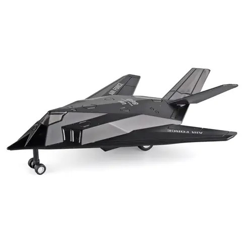 Abs f117 nighthawk stealth lutador aeronave modelo de plástico modelo militar avião para menino presente com caixa coleção