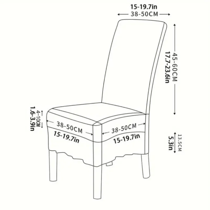 1PC Elastic Velvet Dining Chair Cover Dust Proof Removable Seat Cover with Ruffled Edges Universal Chair Protective Case Hotel