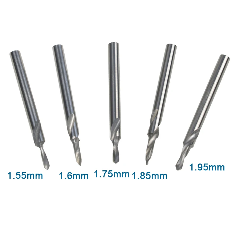 2pcs Dental Lab Tungsten Steel Carbide Drill Bur 1.55 1.6 1.75 1.85 1.95mm Dental Instrument