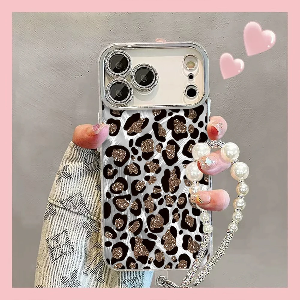Galvanisierte Linsenschutz-Hüllen für iPhone 15 16 17 14 Pro Max Plus, iPhone 13 12 11 7 8 XS XR, Luxus-Leopardenmuster-Schutzhülle – Detail 5