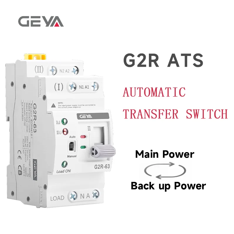 

Din Rail ATS Dual Power Automatic Transfer Switch Electrical Selector Switches Uninterrupted Power Overvoltage Protection 220V