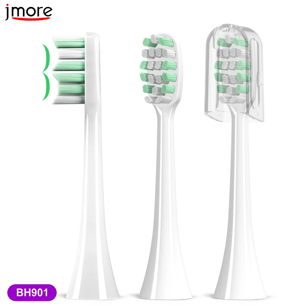 Elektryczna soniczna szczoteczka do zębów końcówki zamienne Jmore BH901 higiena jamy ustnej dla dorosłych codzienne sprzątanie silne wybielanie twarzy wymienne końcówka do szczoteczki do zębów
