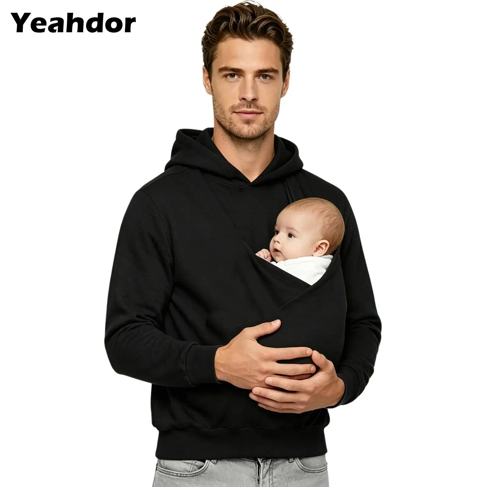 men-casual-outing-travel-kangaroo-hoodie-dad-and-baby-carrier-hooded-sweatshirt-hooded-pullover-top-with-front-large-pouch