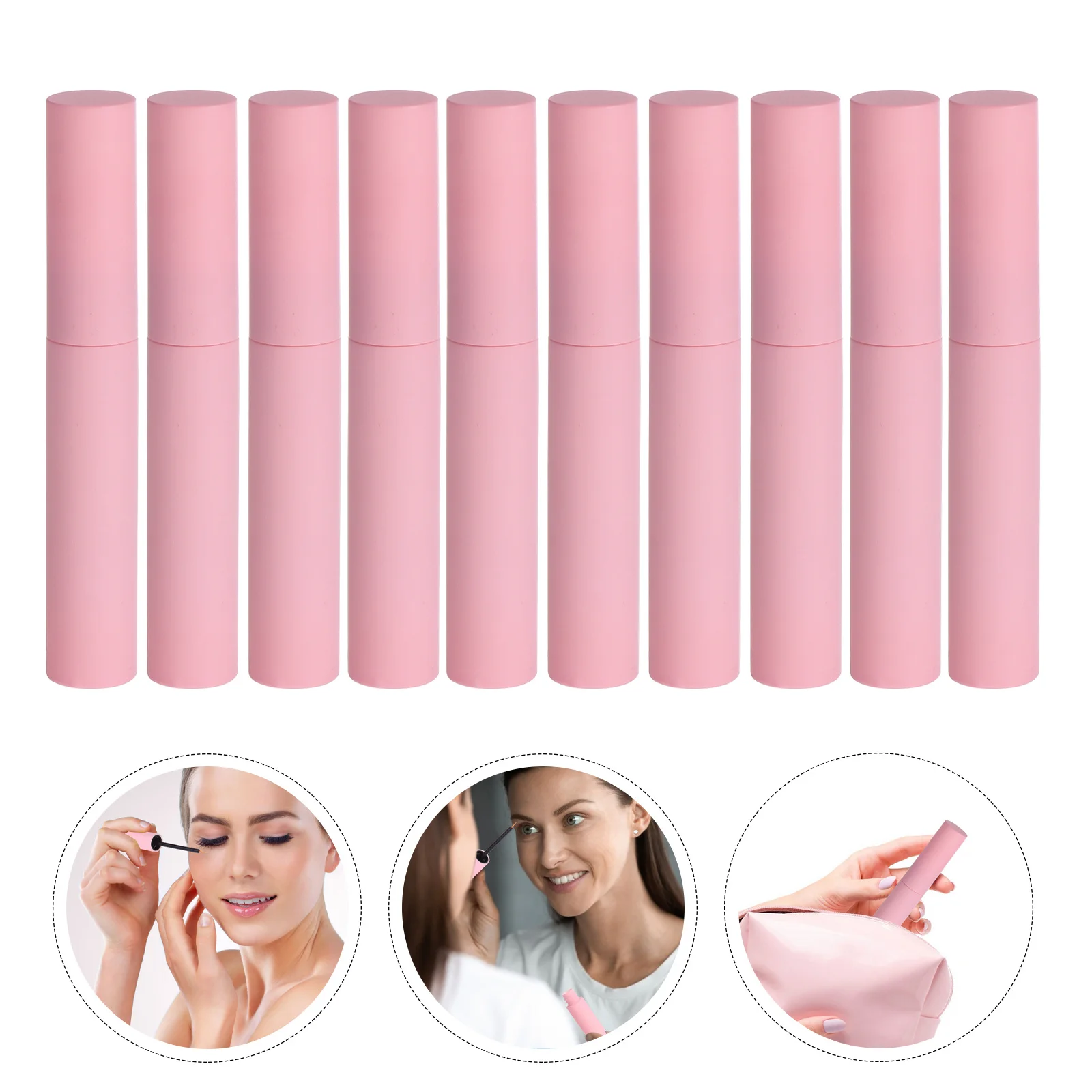 10 Stück Wimpernbürste, leere Mascara-Röhre, langlebige Kunststoff-Nachfüllflasche für den Salongebrauch, leere Mascara-Röhre