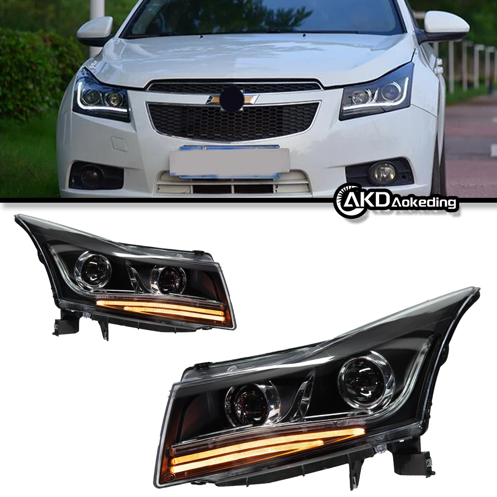 Auto Parts For Chevrolet Cruze Headlights 2009-2014 latest Styling LED Daytime Lights Dual Projector Car Accesorios Modified