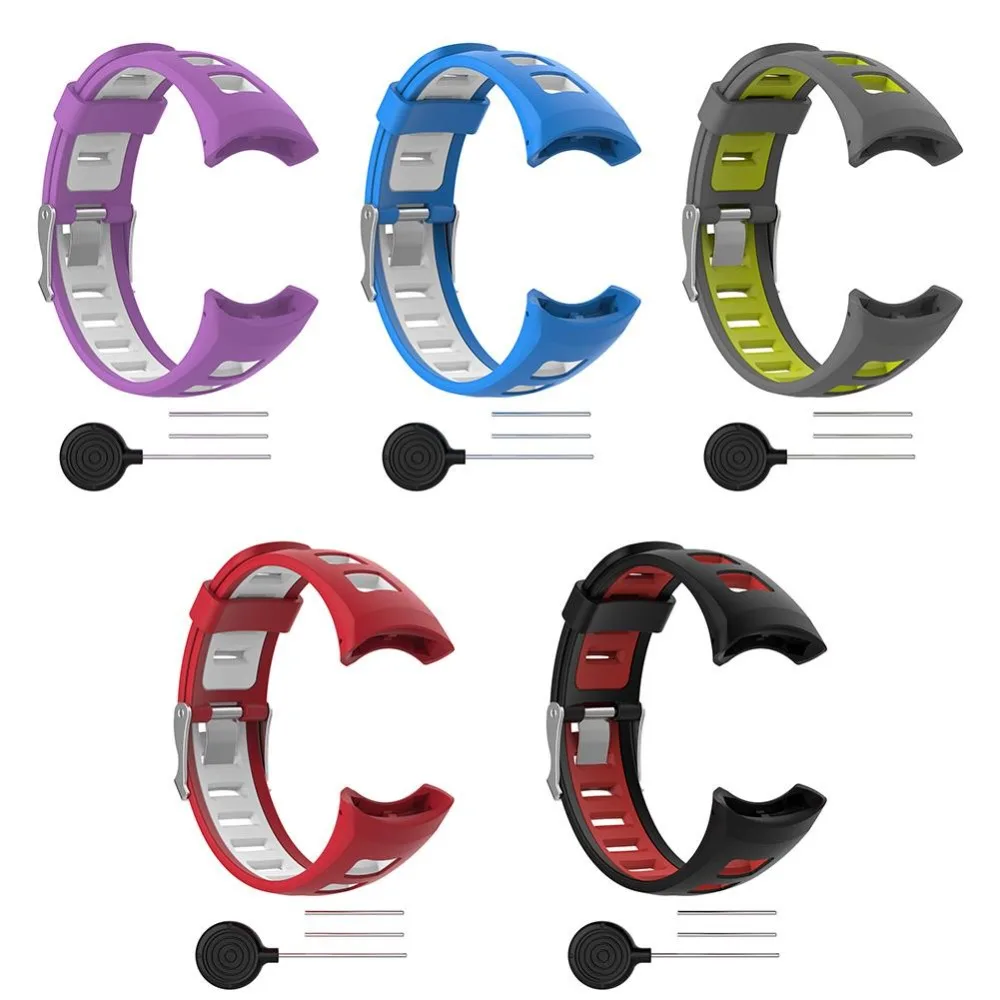 Dual Color Watch Strap Soft Smart Silicone Watch Band Watch Accessories Wristband for SUUNTO Quest M1 M2 M4 M5 M Series