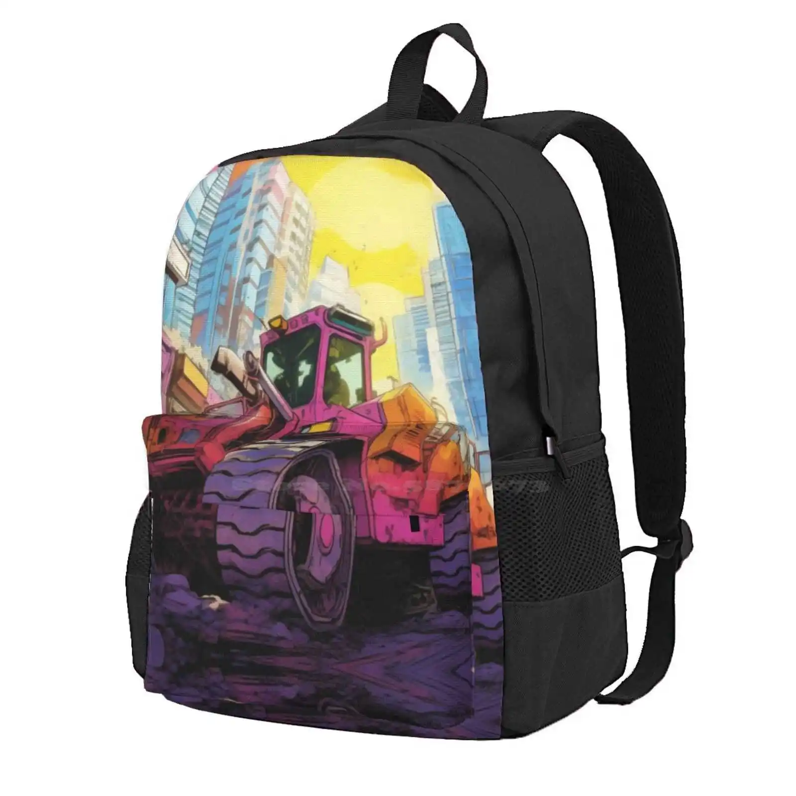 Killdozer Hot Sale Schoolbag Backpack Fashion Bags Killdozer Bulldozers Machine Work Nature