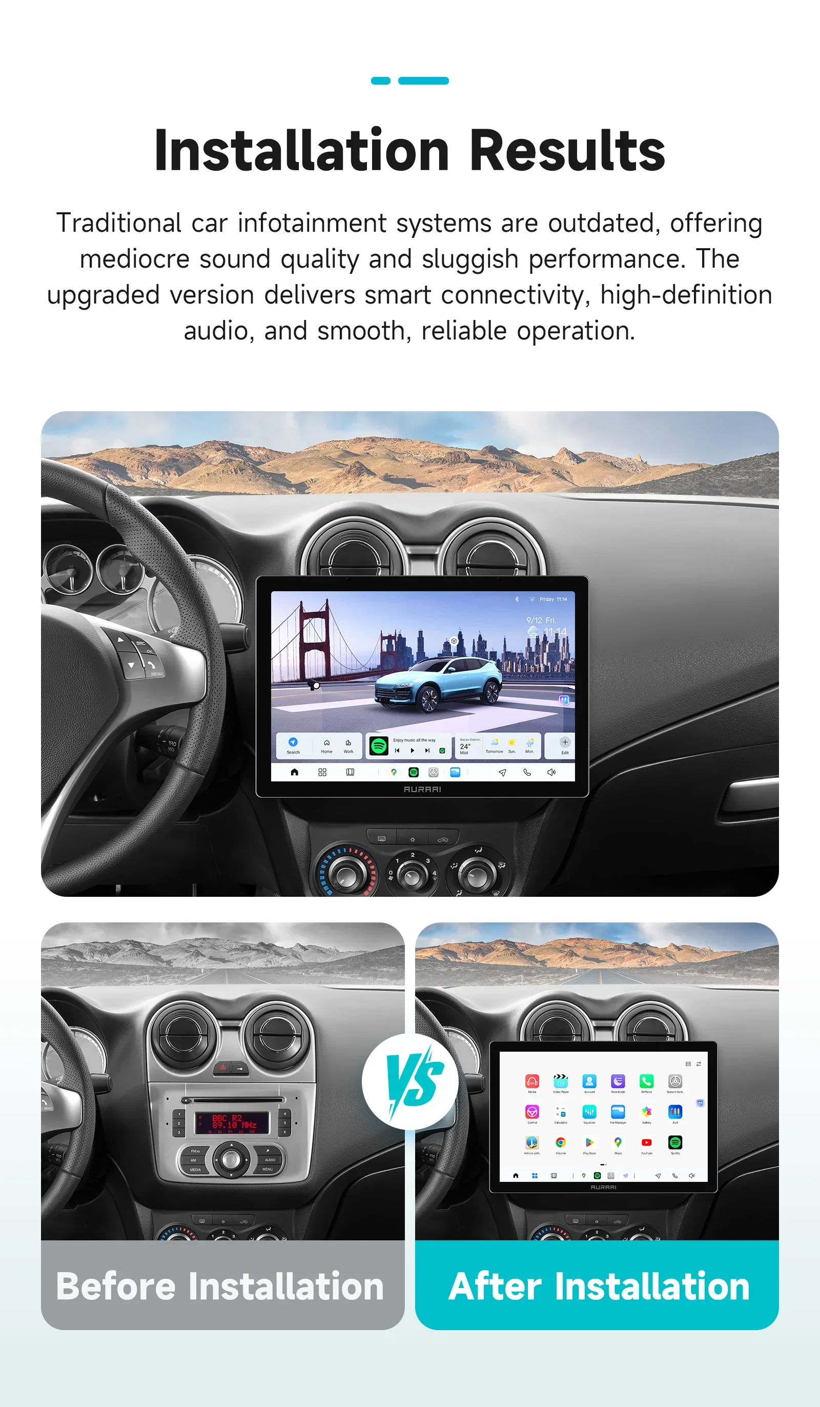 AURAI X100 Android Auto-Intelligentes Display für Alfa Romeo MiTo 955 2008 - 2016 Auto CarPlay DSP GPS Dual-MIC KI-Sprachsteuerung – Detail 3