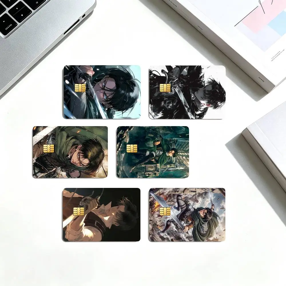 L-Levi A-Ackerman Attack on Titan  Credit Card HD Stickers Game Card Decal Small Chip Waterproof Sticker Gift