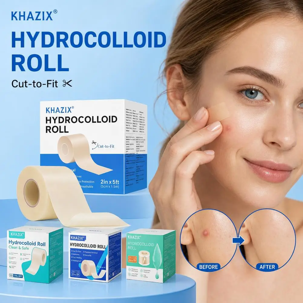 1Box Hydrocolloid Acne Patch Roll DIY Cut-to-Size Pimple Cover Sticker, Ultra Thin Waterproof Blemish Tape for Face Skincare
