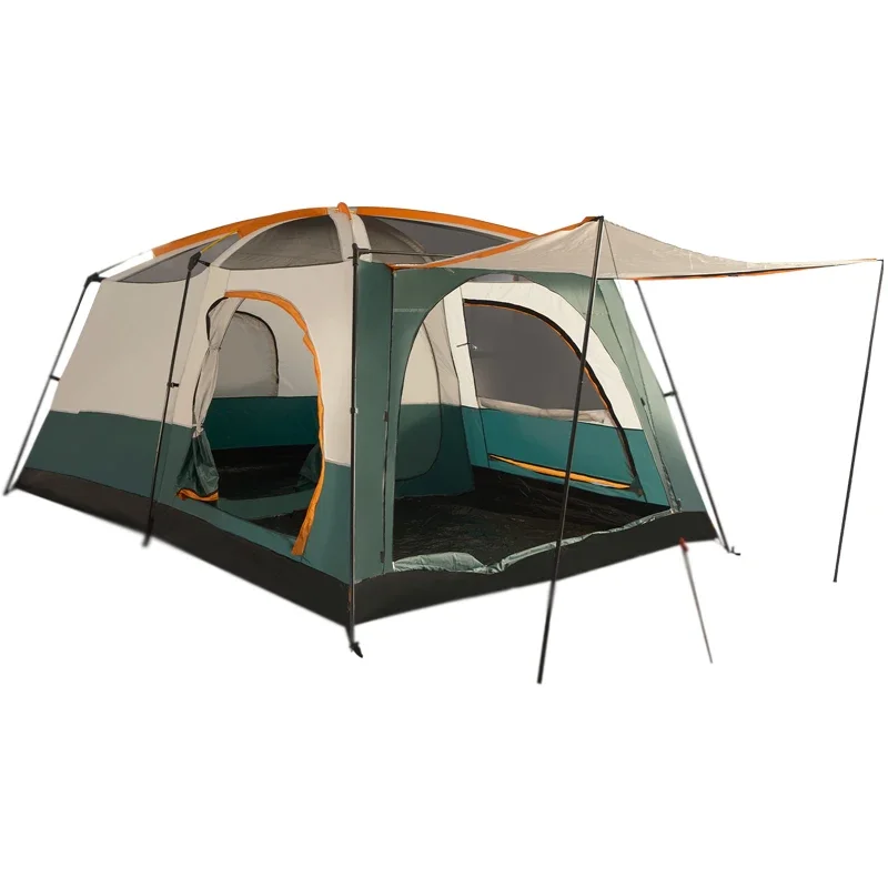 Two Rooms And One 8 People Outdoor Hall High Quality Outdoor Big Cabin Family Camping Tent