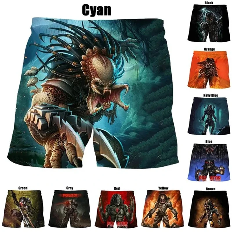 New Summer Hot Sale Fashion Predator 3d Printing Men's Kids Casual Summer Shorts Cool Shorts Quick-drying Mesh Ice Board Shorts