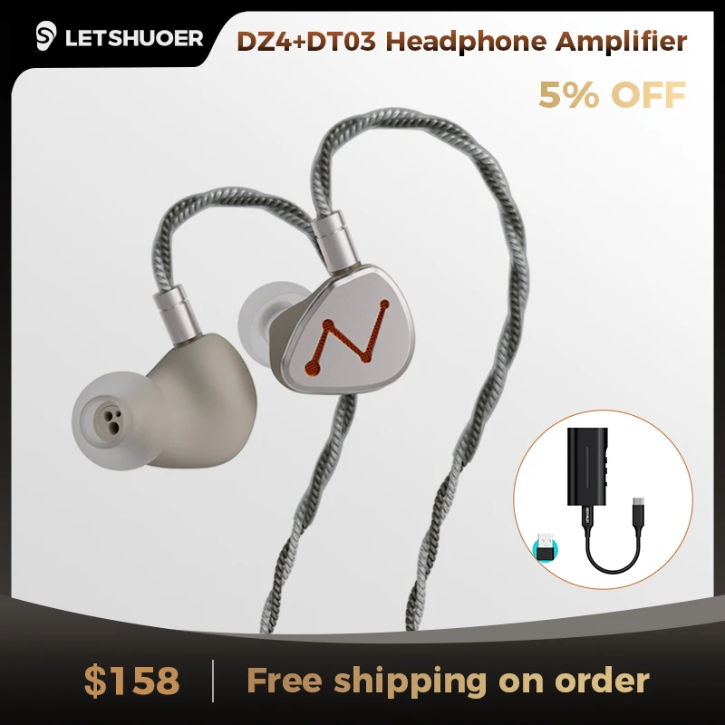 

LETSHUOER DZ4 Triple Dynamic Drivers and DT03 Headphone Amplifier Portable