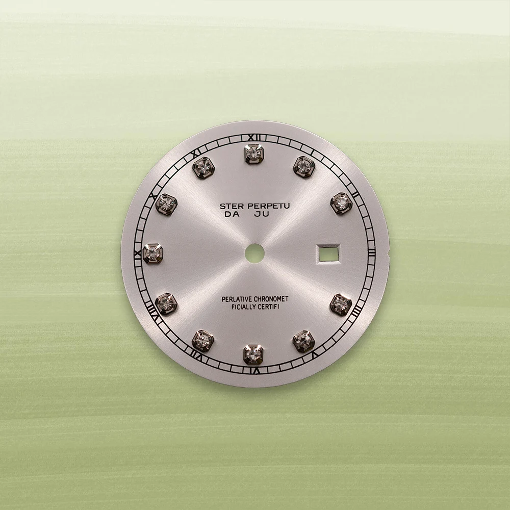 

Часы для женщин S Logo 24,5 мм NH05 Sunray с бриллиантовым циферблатом NH05 Механизм Зеленые светящиеся часы Модификация аксессуаров