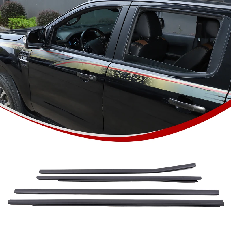 

For Ford Ranger 2013-2021 ABS rubber black car window pressure strip seal car decoration replacement accessories