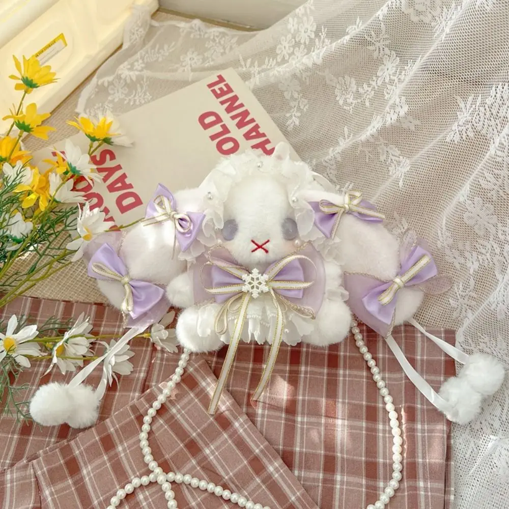 Kuscheltiere Lolita Kaninchen Umhängetaschen Weiche süße Plüsch Kaninchen Umhängetasche Kleine kreative Kaninchen JK Umhängetasche