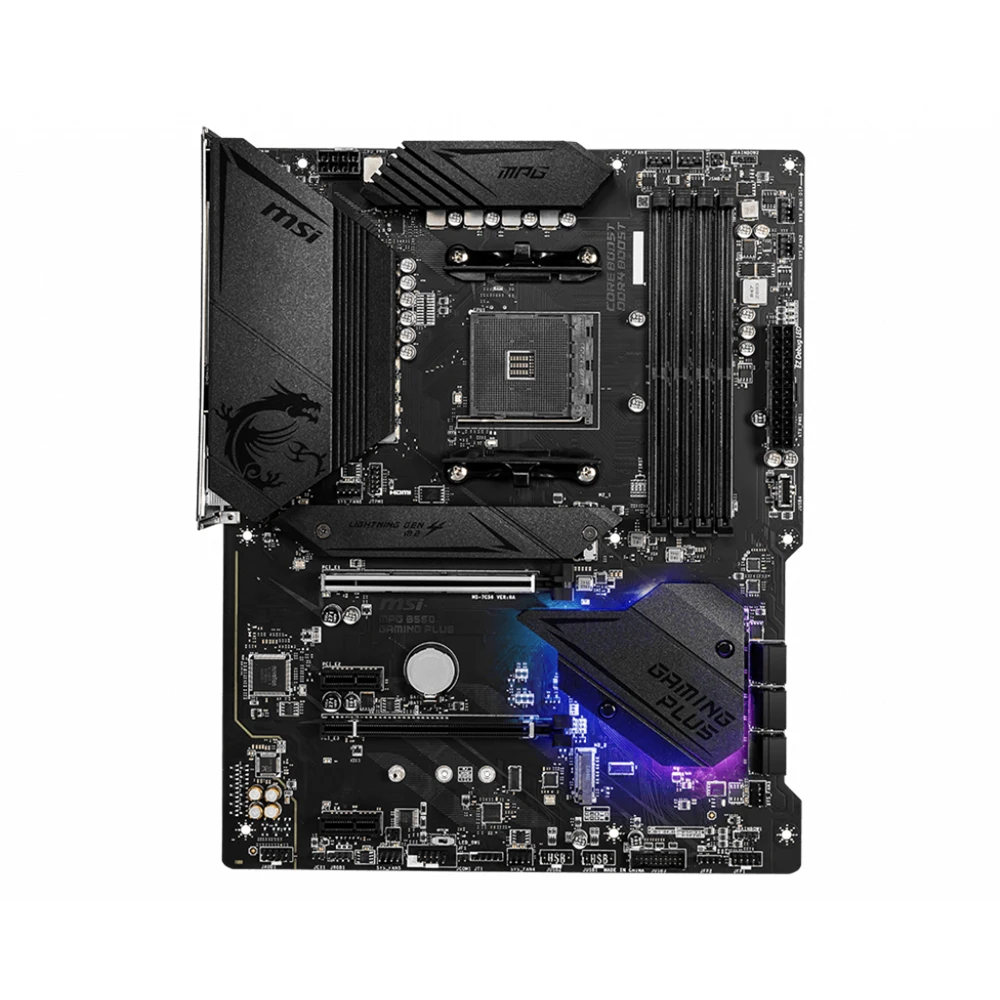 MSI MPG B550 GAMING PLUS Gaming Motherboard Support AMD AM4  Ryzen 7 5800x 5700x 5700x3d PRO 4750G CPU  DDR4, PCIe 4.0,ATX.