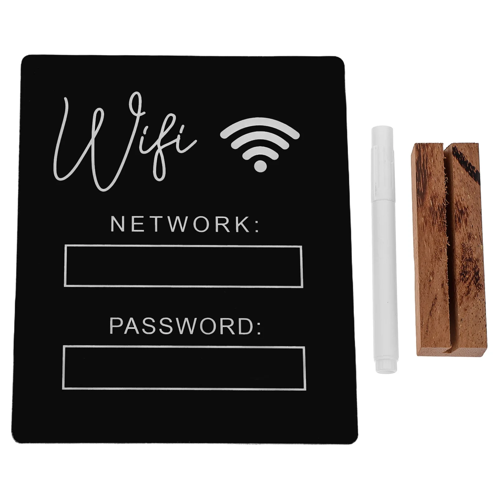 

Acrylic WIFI Password Sign Black Home Office Restaurant Guest Room Desk Hotel Wireless Network Reminder