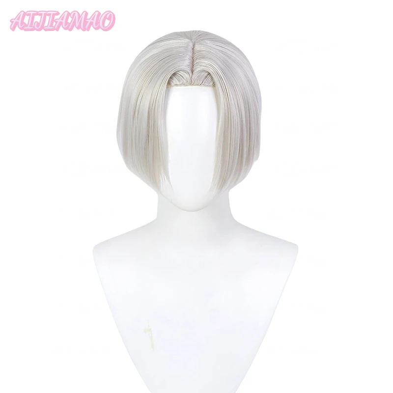 Izana Kurokawa Cosplay Wig Silver Short  Heat Resistant Synthetic Hair Halloween Party Wigs + Wig Cap