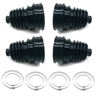 Bota de junta CV de velocidad constante de silicona automotriz universal de 5 pulgadas (125-130 mm) de altura, 4 maletines con 8 abrazaderas de acero inoxidable