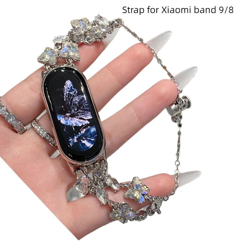 

Металлический ремешок для Xiaomi band 9, спортивный ремешок для Xiaomi band 9/8, женский ремешок, браслет Correa, умные часы, браслет