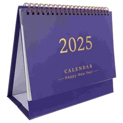 Planificador de calendario de escritorio 2025 con tapa de pie para Año Nuevo, mesa pequeña, cuaderno, oficina