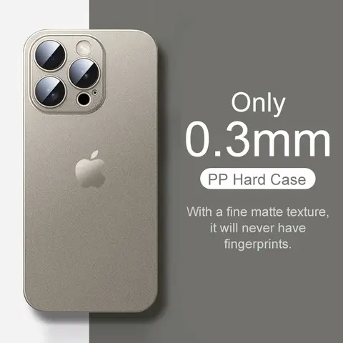 0,3 mm ultradünne, klare, matte PP-Hartschale, ultradünne Hülle für iPhone 17 Air 17 PRO 16 15 14 13 12 11 Pro Max Shell Slim Back Case