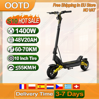E-Scooter 1400W Power Motor 48V20AH Battery City Off-Road OOTD S10 Electric Scooter Adult 10inch Tires Foldable Travel EScooters