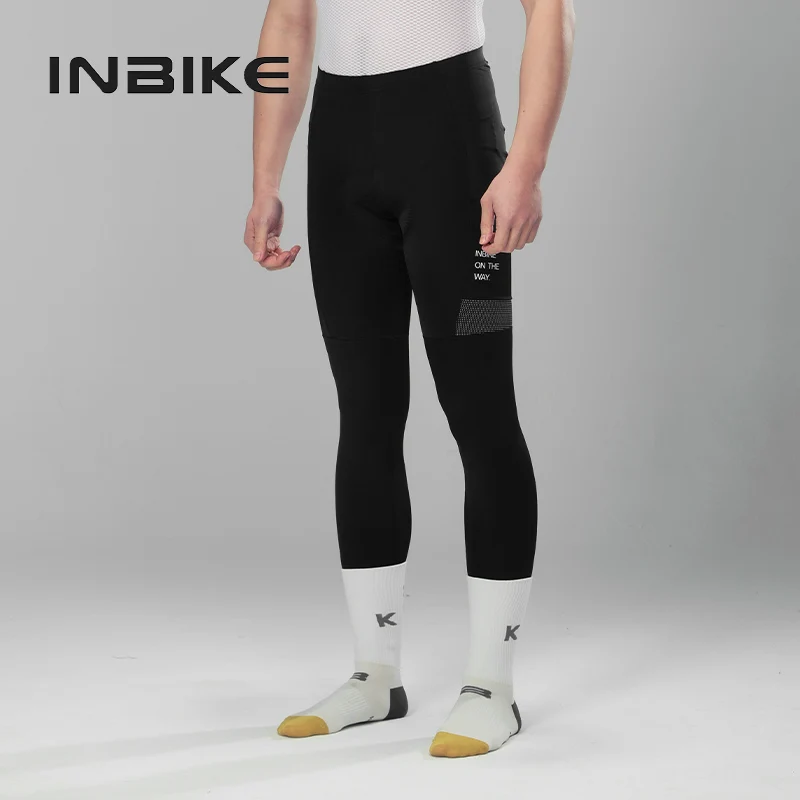 

INBIKE MTB Cycling Pants Spring Men's Bike Pants Long Padded with Side Pockets Cycling Tights Leggings Outdoor Bike Riding Pants