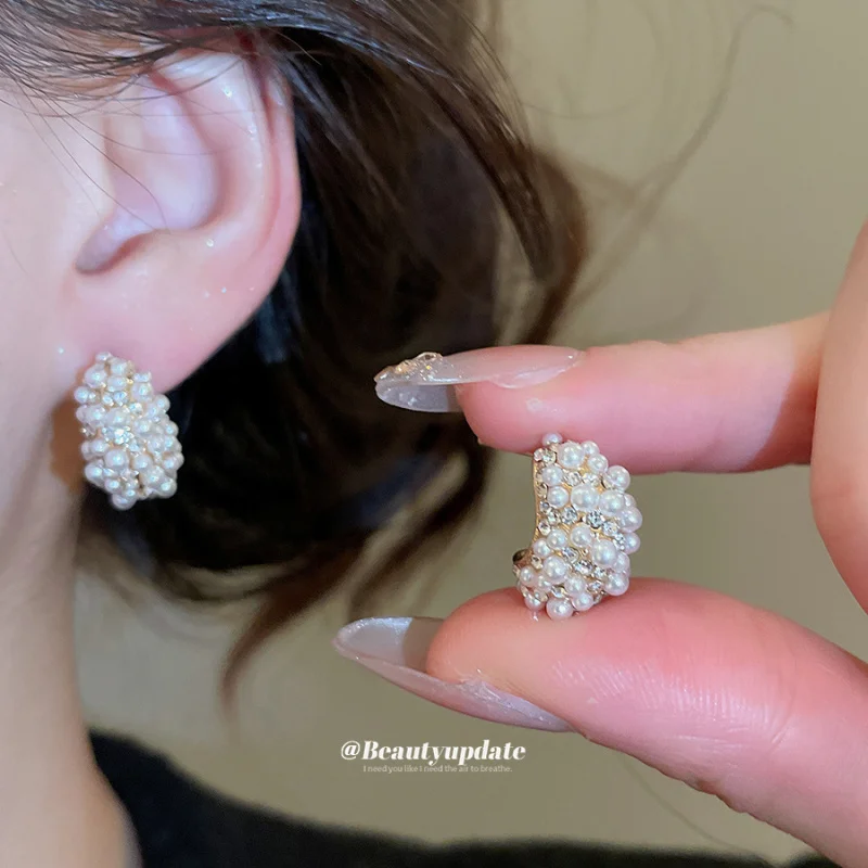 Neue Vintage Zirkon-Perlen-Schmuckstücke Luxuriöse Hochwertige Elegante Ohrringe Mode Minimalistisches Mädchengeschenk Premium-Qualität Party-Accessoire