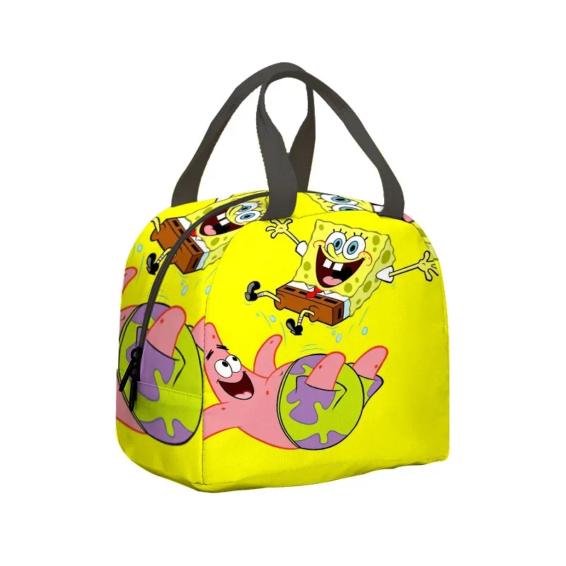 SpongeBob Lunch Bag Cartoon Men Women Insulated Bags Portable Large Capacity Student Tote Bento Pack Camping Picnic Package