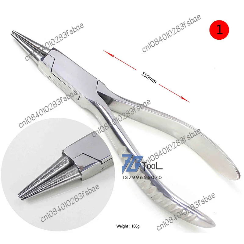 

204 Stainless Steel Pliers Round, Curved, Pointed Pliers Round Flat Two-in-One Pliers Gold Tools