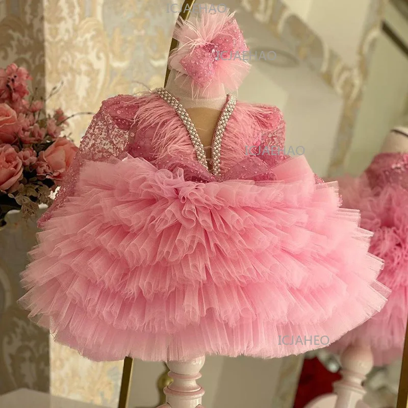 Children Girls Elegant Fashion TutuParty Banquet Wedding Flower Girl Costume Cake Skirt Kids Piano Performance Show Birthday view 3