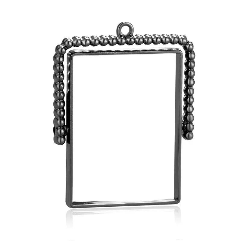 25*35mm 4pcs 아연 합금 DIY 펜 던 트 귀걸이 쥬얼리 액세서리에 대 한 손수 회전 사각형 사진 프레임 매력 펜 던 트