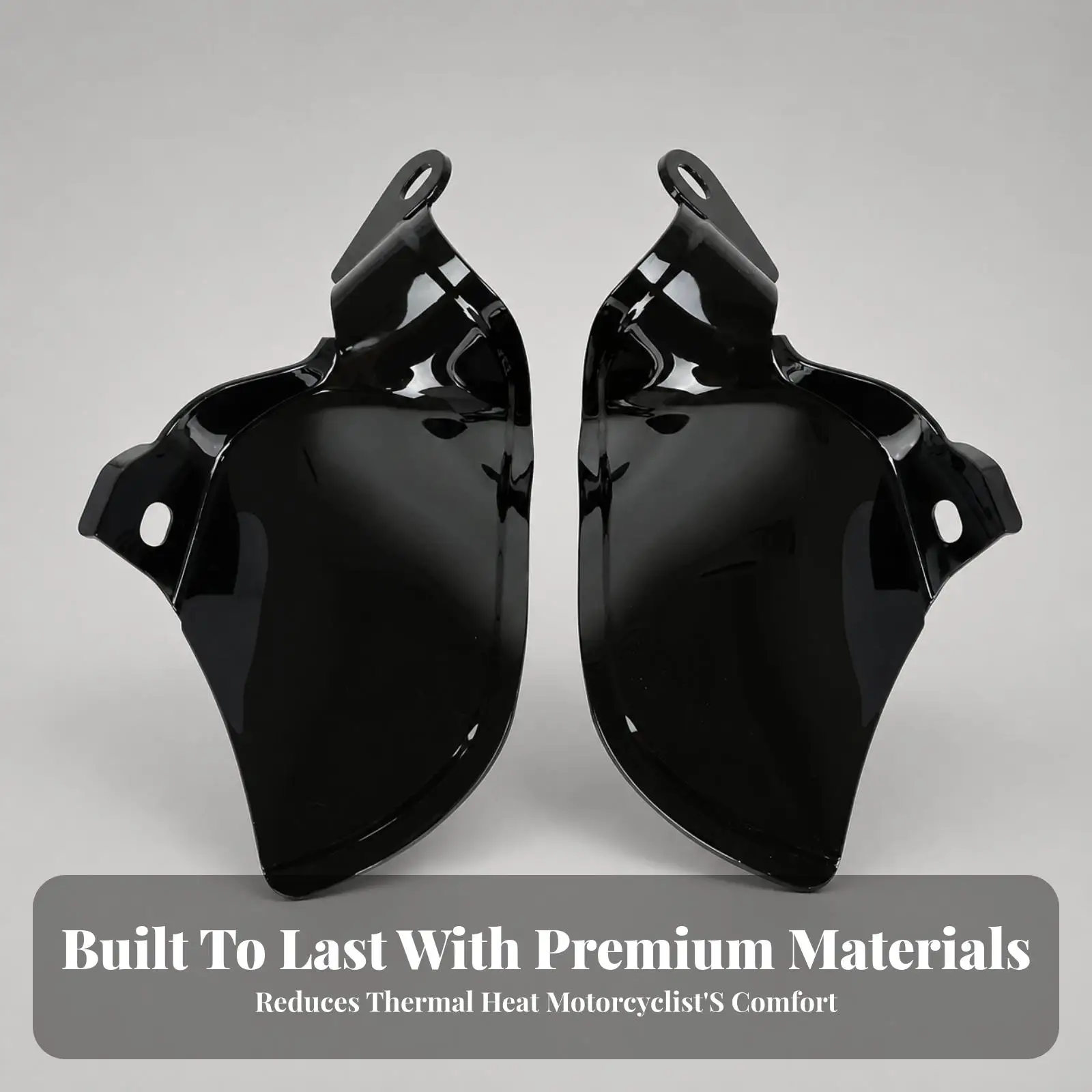 PU Engine Heat Shield Guard Motorcycle Curved Heat Deflector Panel with Side Flanges for Fatbike Front Cover