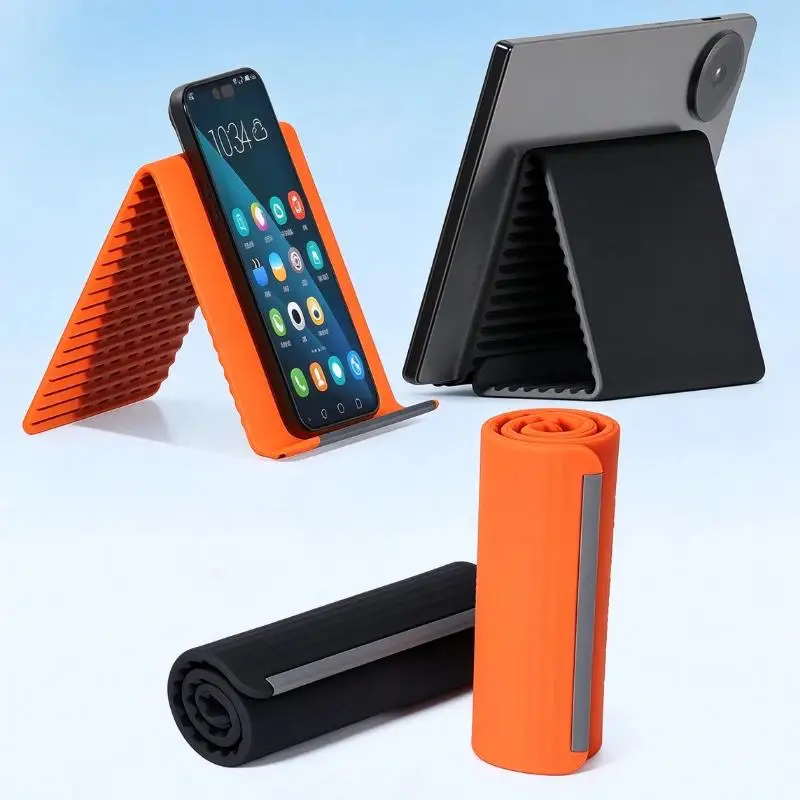 1Pcs Portable Adjustable Multi-Angle Desktop Stand Flexible Foldable Silicone Phone Holder For Laptop Tablet Home Office