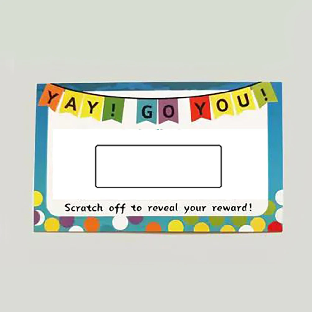 

100pcs Scratch Off Cards Blank Self Adhesive Scratchable Labels for Prizes Wedding Birthday Party School Office Festival
