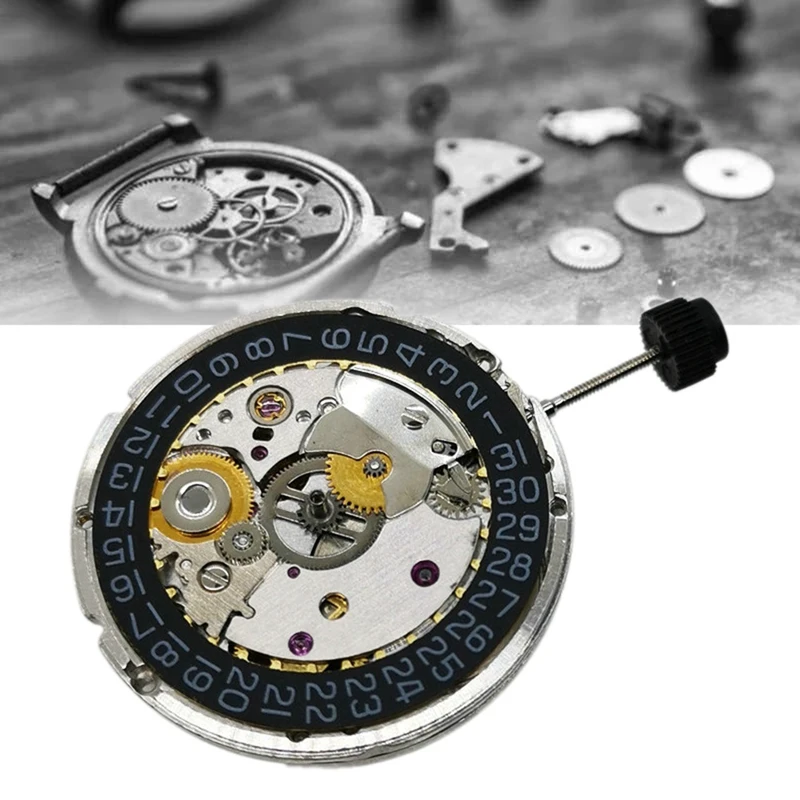 2824-2 Movement 2824 3 O'clock Black Calendar Automatic Mechanical Movement Replacement Watch Accessories