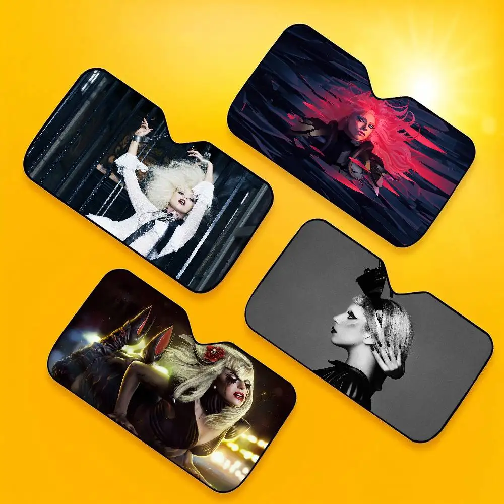 Singer L-Lady G-Gaga Windshield Car Sunshade Funny Animal Windshield Sun Shade Window Cars Folding Rays Sun Visor Protector