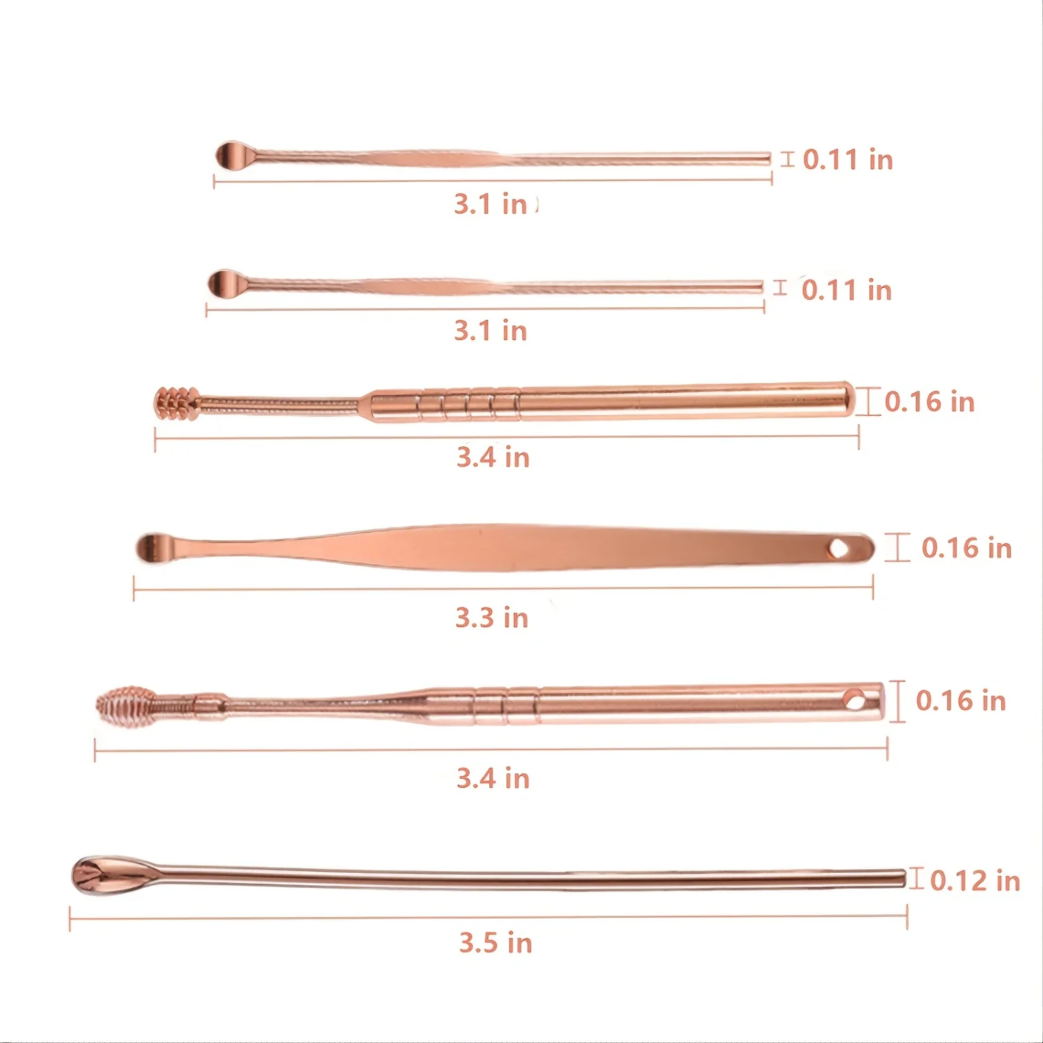 Set di prelievo per le orecchie di alta qualità per una rimozione delicata e precisa del cerume - Kit curette per cucchiaio per orecchie in acciaio inossidabile da 4 pezzi per la cura dell'orecchio e
