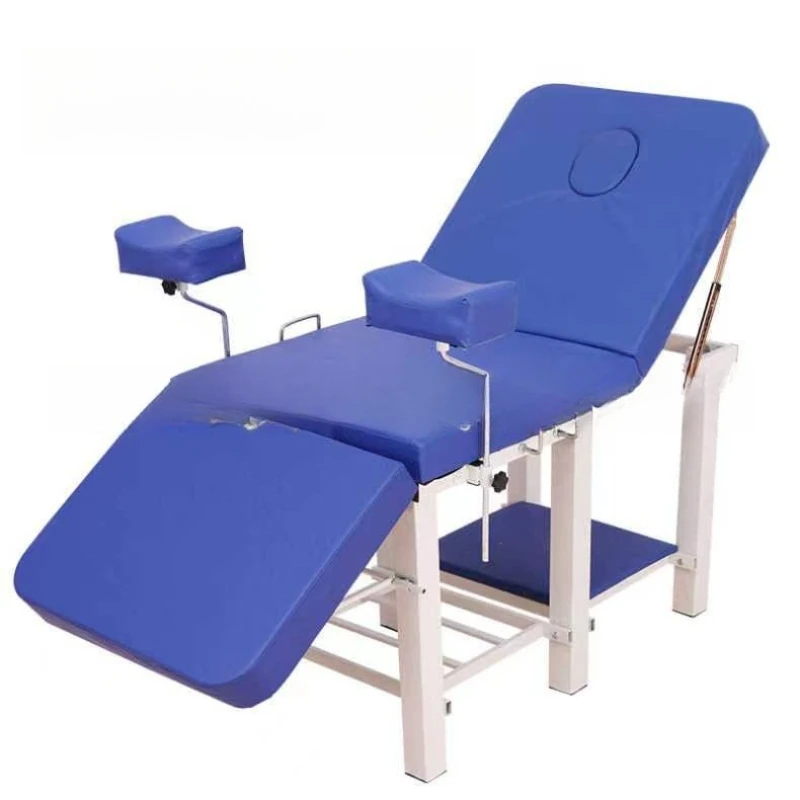 Stainless steel examination bed Gynecological simple surgery examination and rinsing bed Square leg beauty salon Health